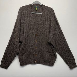 CLUB ROOM 100% Pure Shetland Wool V-Neck Button Front Cardigan Sweater Mens XXL